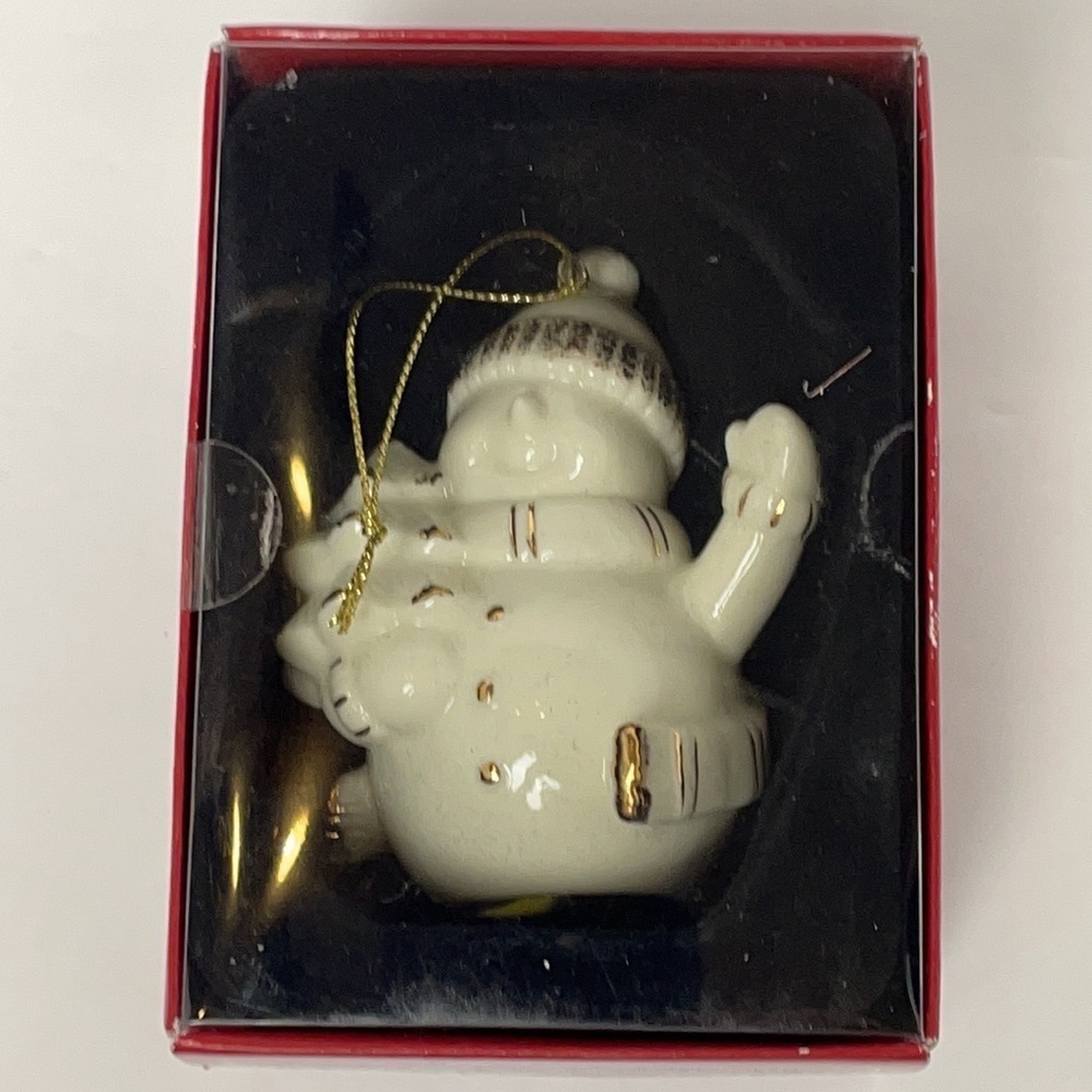 St. Nicholas Square Snowman Ornament Porcelain